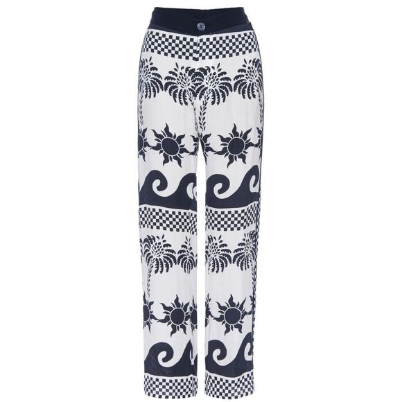 LE SUPERBE VENICE LOUNGE PANT in Navy & White NWT Size 4 - Picture 1 of 9